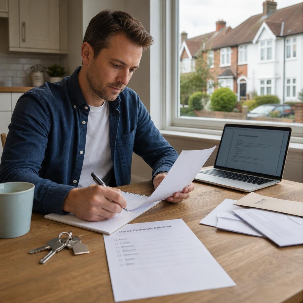 Homebuyer planning a removal quote before exchange of contracts.